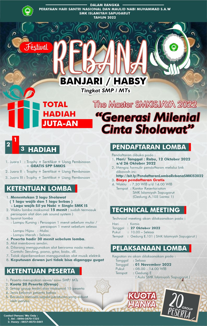 Festival Rebana SMKIS Memeperingati HSN dan Maulid Nabi Muhammad S.A.W